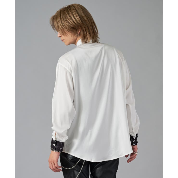 リボン付きサテンシャツ[品番：LEVM0009295]｜REGIEVO（レジエボ）の