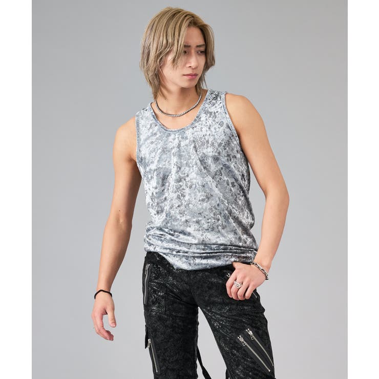saint laurent paris デストロイストレッチベロア タンクトップ SALON adam et ropé(サロン アダム エ ロペ) / 【公式サイト限定