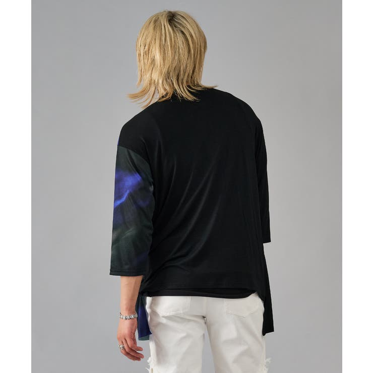 7分袖フラワープリントドレープTシャツ | REGIEVO | 詳細画像6 