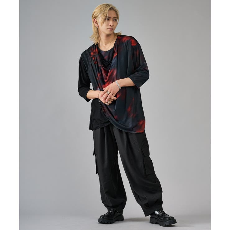 7分袖フラワープリントドレープTシャツ | REGIEVO | 詳細画像13 