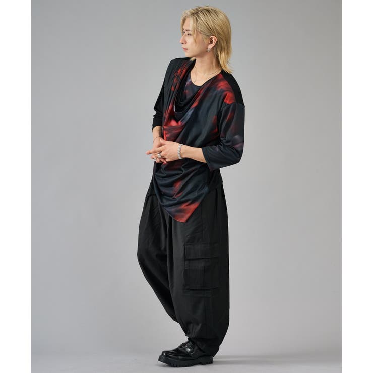 7分袖フラワープリントドレープTシャツ | REGIEVO | 詳細画像14 