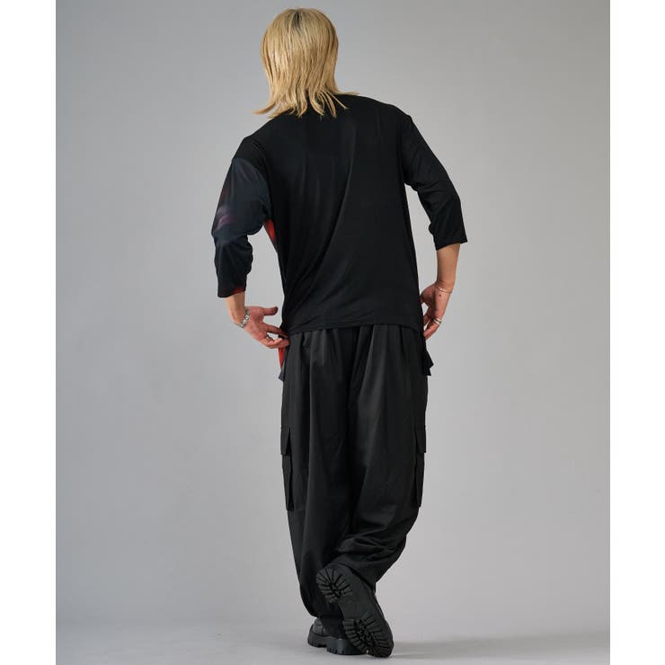 7分袖フラワープリントドレープTシャツ | REGIEVO | 詳細画像15 