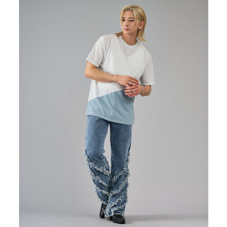 ネックレス付き配色切り替えTシャツ | REGIEVO | 詳細画像10 