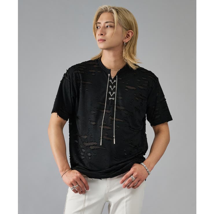 チェーンレースアップTシャツ | REGIEVO | 詳細画像4 