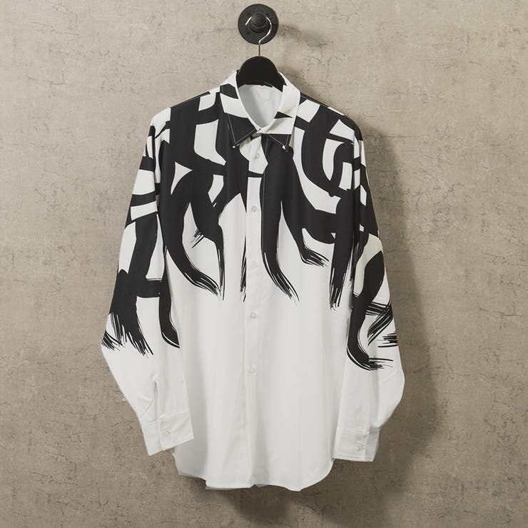 WHITE | ブラシプリントドルマンシャツ | REGIEVO