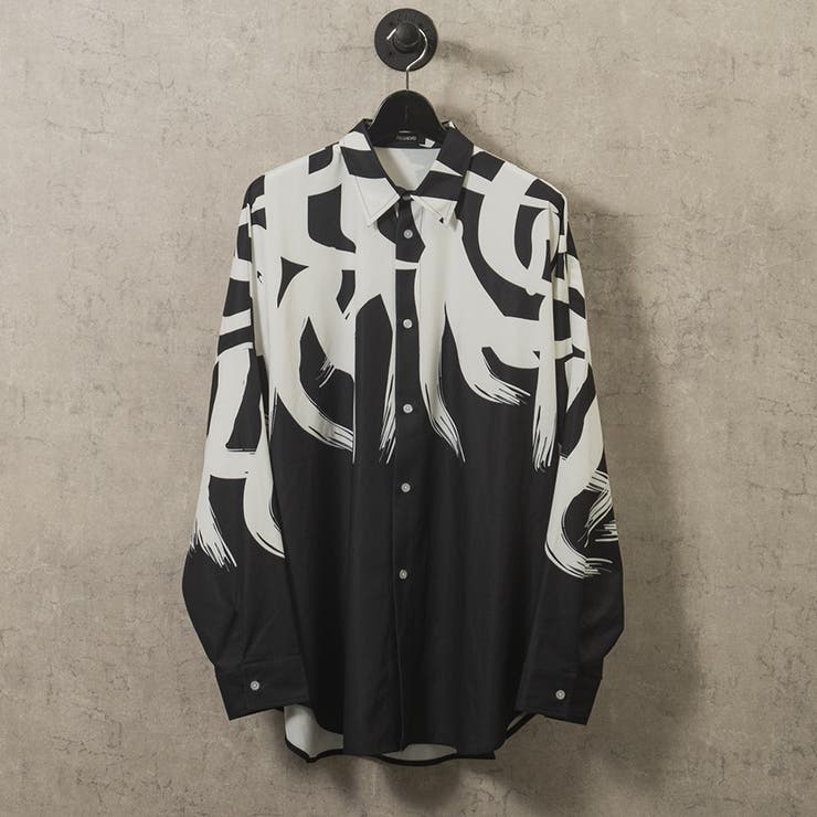 BLACK | ブラシプリントドルマンシャツ | REGIEVO