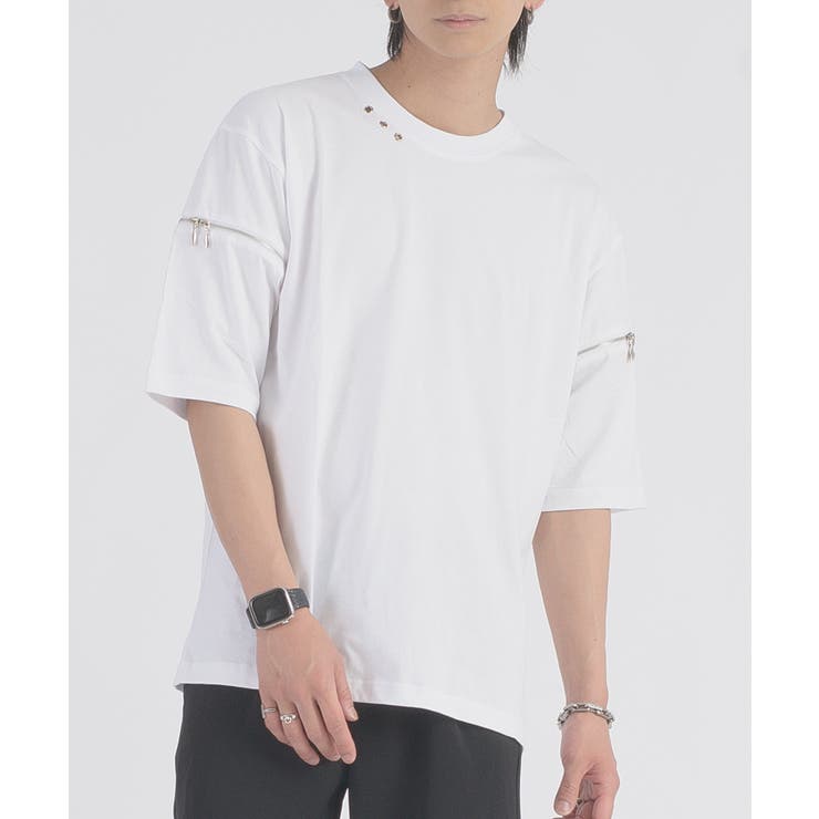 2wayファスナースリーブTシャツ