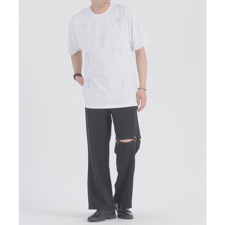 クロスラインストーンTシャツ | REGIEVO | 詳細画像4 