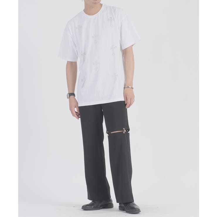 クロスラインストーンTシャツ | REGIEVO | 詳細画像5 