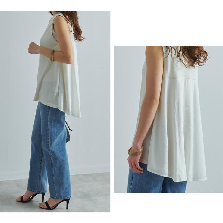 異素材 ドッキングトップス ノースリーブ | relaclo | 詳細画像14 