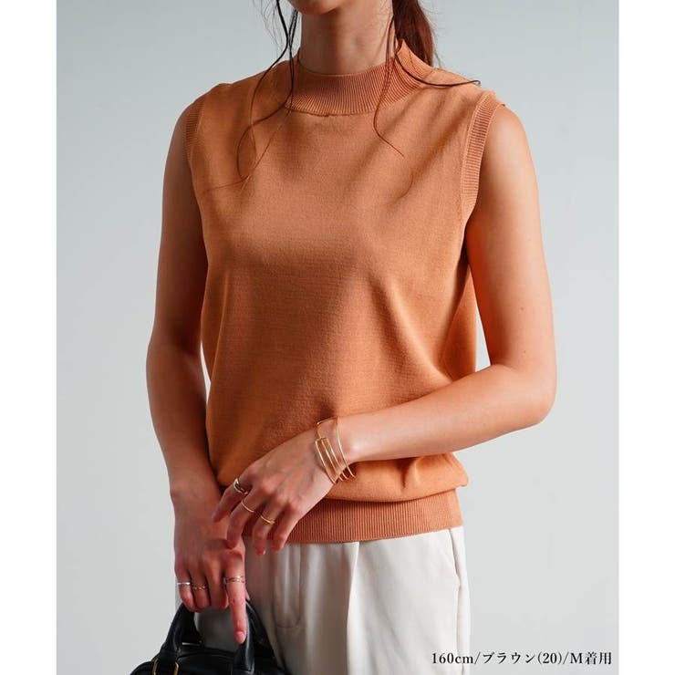 サマーニット ノースリーブ モックネック | relaclo | 詳細画像3 