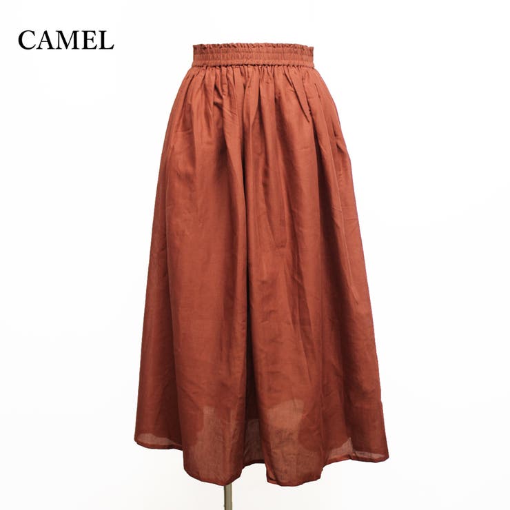 スカート大きいサイズロングフレアカジュアルナチュラルウエストゴムコットンボイルM… | LAPULE  | 詳細画像2 