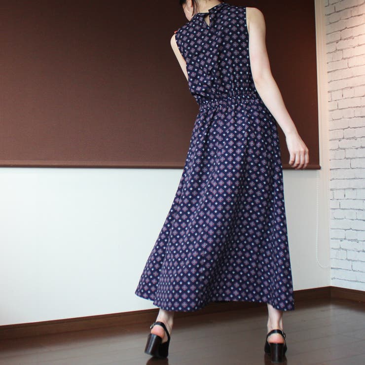 ワンピースペイズリーエスニックカジュアルナチュラルロングノースリーブきれいめリボ 品番 Sklw Lapule ラピュレ のレディースファッション通販 Shoplist ショップリスト