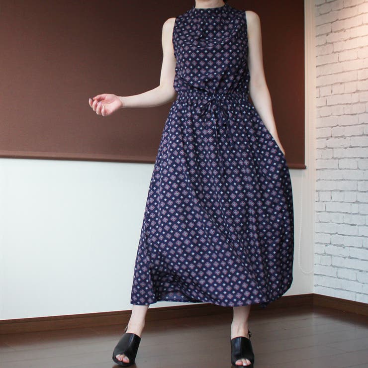 ワンピースペイズリーエスニックカジュアルナチュラルロングノースリーブきれいめリボ 品番 Sklw Lapule ラピュレ のレディースファッション通販 Shoplist ショップリスト