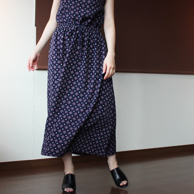 ワンピースペイズリーエスニックカジュアルナチュラルロングノースリーブきれいめリボ 品番 Sklw Lapule ラピュレ のレディースファッション通販 Shoplist ショップリスト