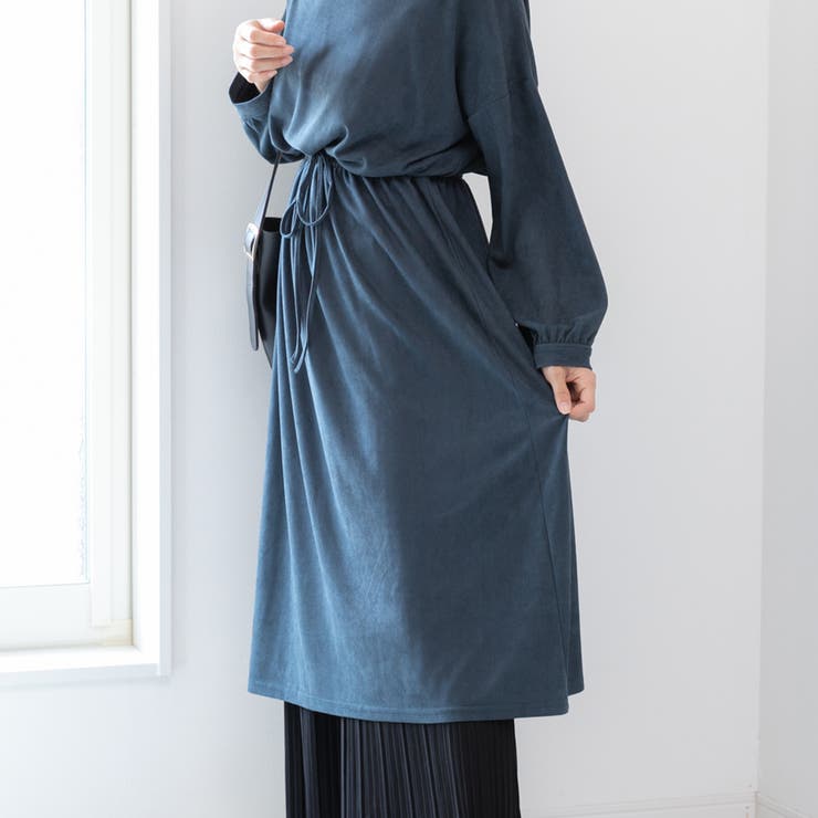 大きいサイズカジュアルナチュラルゆったり体形カバーシンプルスエードワンピースドロ… | LAPULE  | 詳細画像11 
