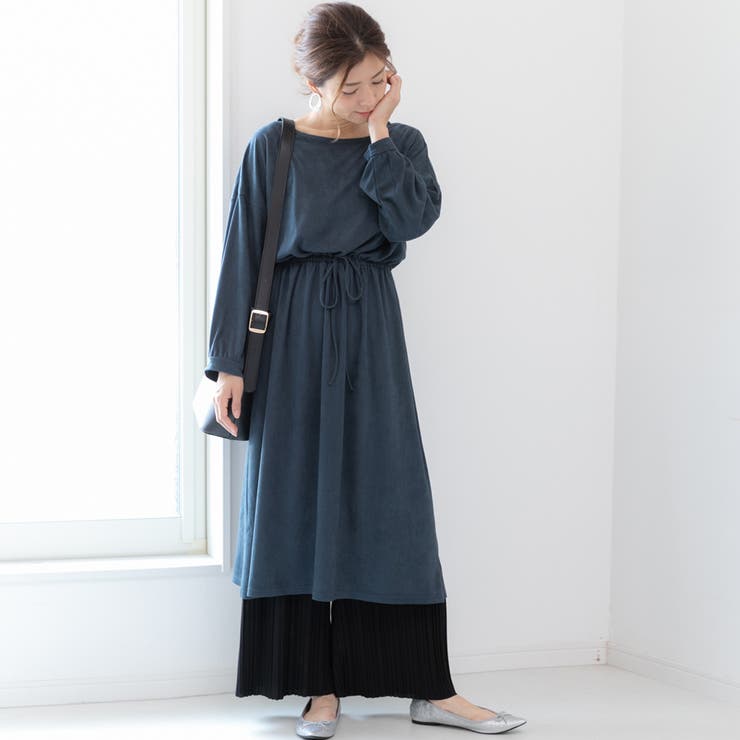 大きいサイズカジュアルナチュラルゆったり体形カバーシンプルスエードワンピースドロ… | LAPULE  | 詳細画像21 