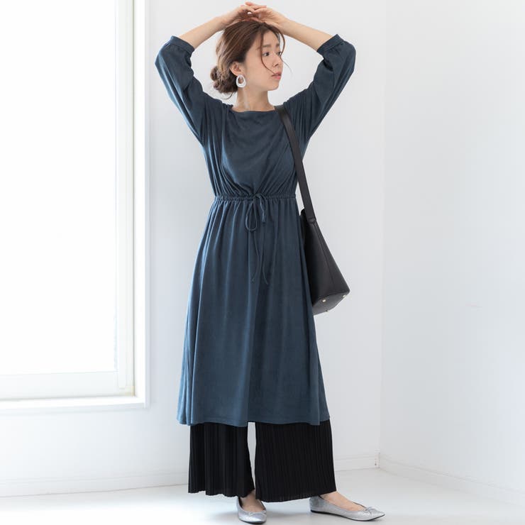 大きいサイズカジュアルナチュラルゆったり体形カバーシンプルスエードワンピースドロ… | LAPULE  | 詳細画像23 