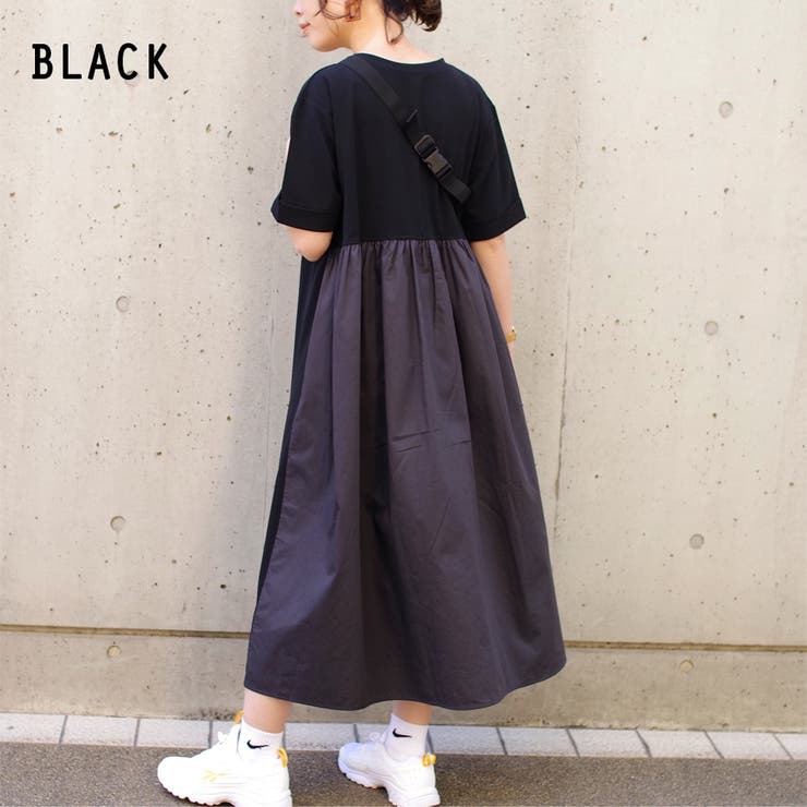 ワンピース春夏ロングワンピースバックコンシャスAライン