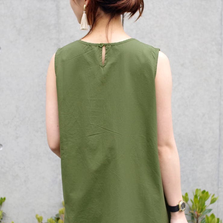 ワンピース春夏体型カバーロングワンピースノースリーブ綿100%シンプルカジュアル… | LAPULE  | 詳細画像8 