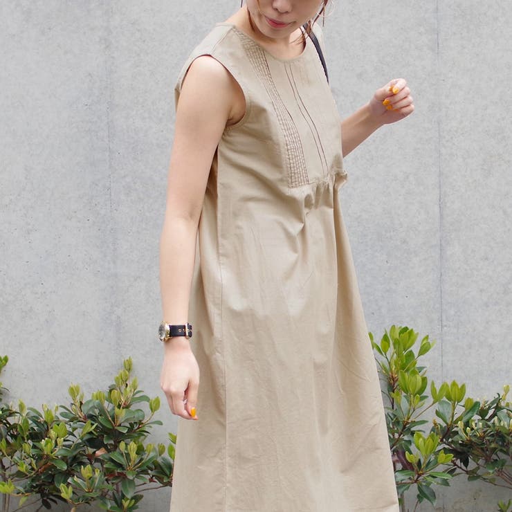 ワンピース春夏体型カバーロングワンピースノースリーブ綿100%シンプルカジュアル… | LAPULE  | 詳細画像10 