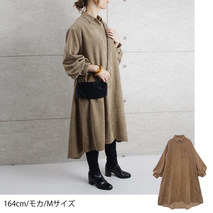 ワンピースシャツワンピース冬プチプラ大きめゆったり体型カバーコーデュロイボリュー 品番 Sklw Lapule ラピュレ のレディースファッション通販 Shoplist ショップリスト