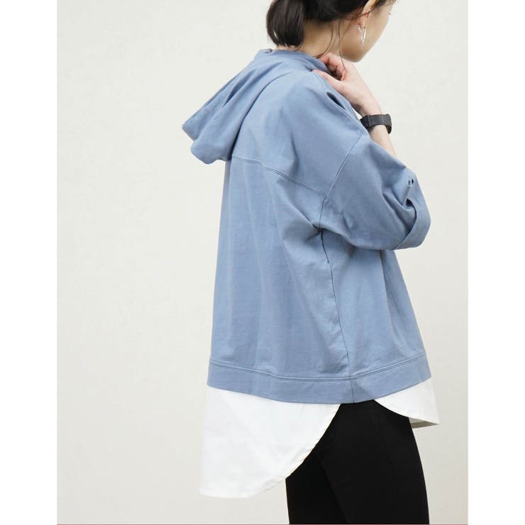 38 半袖パーカー❤️ パーカー 半袖 重ね着風[品番：RLCW0003819]｜relaclo（リラクロ