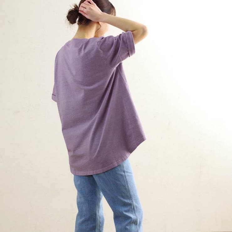 Tシャツ半袖前後差ヴィンテージ風ピグメント40代ゆったり大きめ体型カバー部屋着韓… | LAPULE  | 詳細画像8 