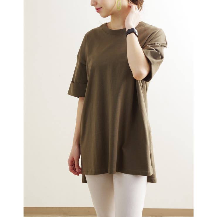 Tシャツ半袖ビッグT40代ゆったり大きめ体型カバー無地白綿100韓国ファッション… | LAPULE  | 詳細画像12 