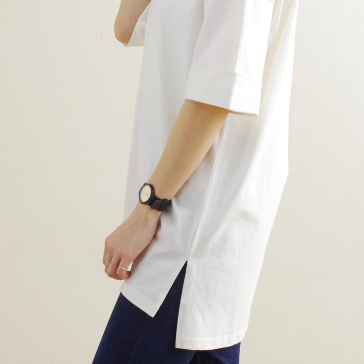 Tシャツ半袖ビッグT40代ゆったり大きめ体型カバー無地白綿100韓国ファッション… | LAPULE  | 詳細画像15 