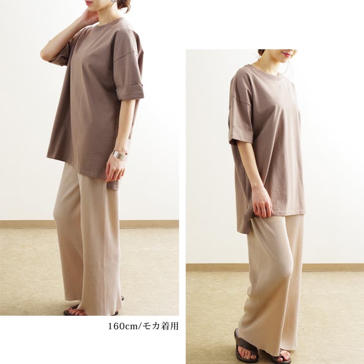 Tシャツ半袖ビッグT40代ゆったり大きめ体型カバー無地白綿100韓国ファッション… | LAPULE  | 詳細画像7 