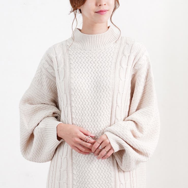 ニットワンピース ケーブルニット ワンピース[品番：SKLW0002043