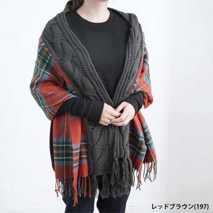 ストール チェックストール 異素材 | relaclo | 詳細画像12 