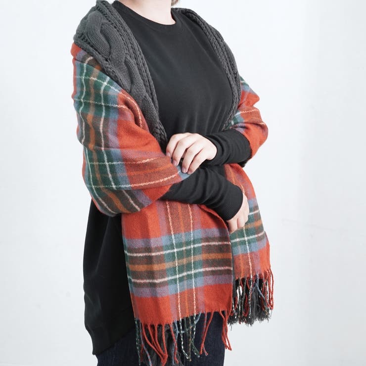 ストール チェックストール 異素材 | relaclo | 詳細画像15 