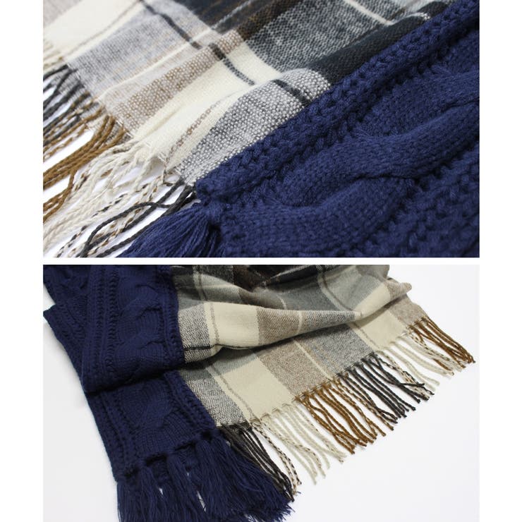 ストール チェックストール 異素材 | relaclo | 詳細画像16 