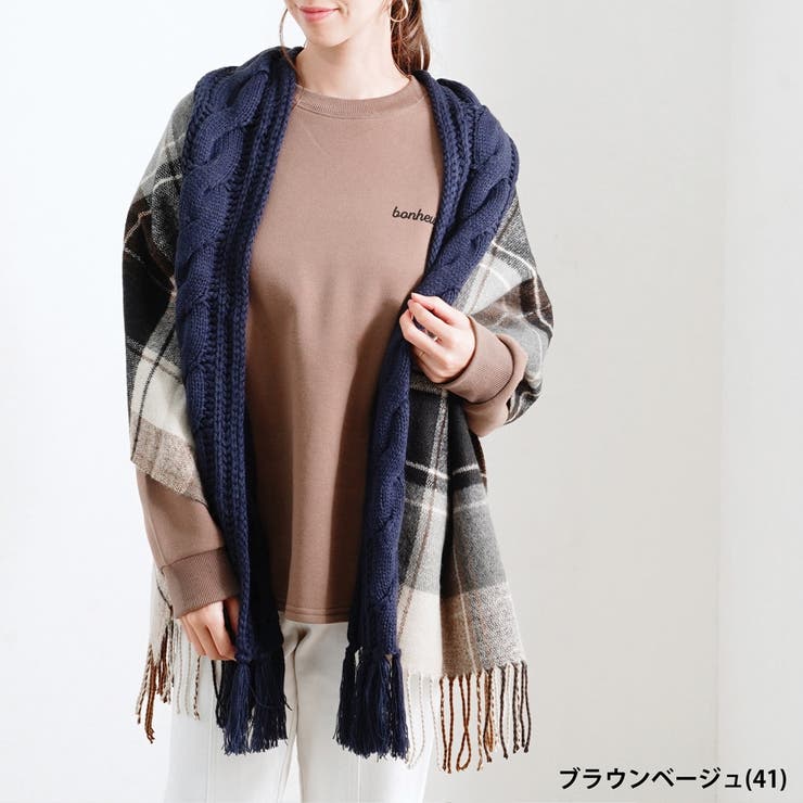 ストール チェックストール 異素材 | relaclo | 詳細画像3 