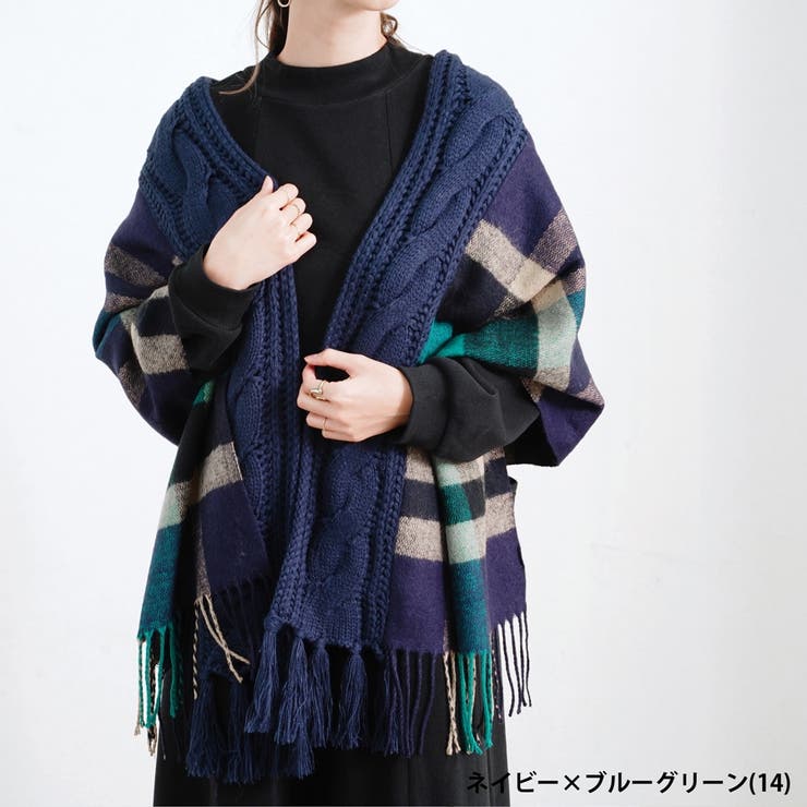 ストール チェックストール 異素材 | relaclo | 詳細画像7 