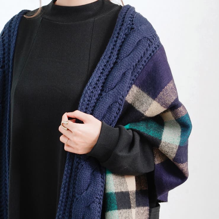 ストール チェックストール 異素材 | relaclo | 詳細画像9 