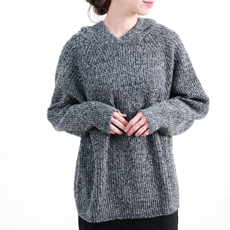 ニットパーカー ラグランスリーブ プルオーバー | LAPULE  | 詳細画像12 