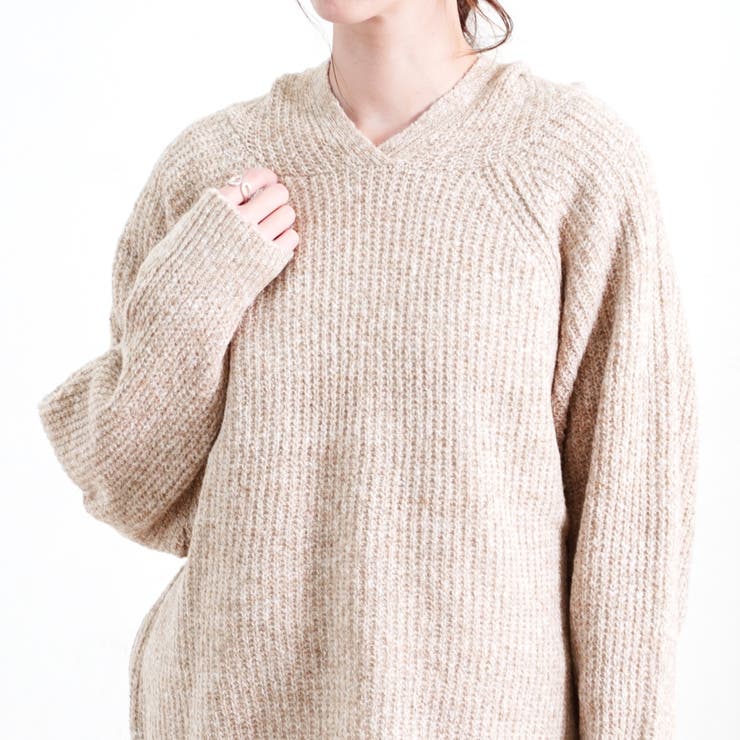 ニットパーカー ラグランスリーブ プルオーバー | LAPULE  | 詳細画像14 