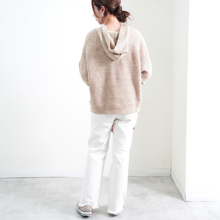 ニットパーカー ラグランスリーブ プルオーバー | LAPULE  | 詳細画像17 