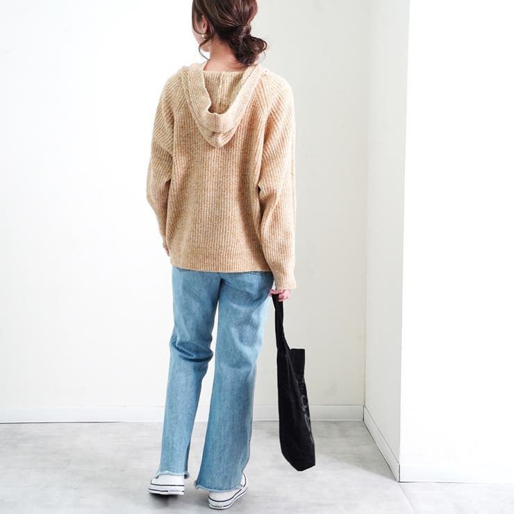 ニットパーカー ラグランスリーブ プルオーバー | LAPULE  | 詳細画像4 