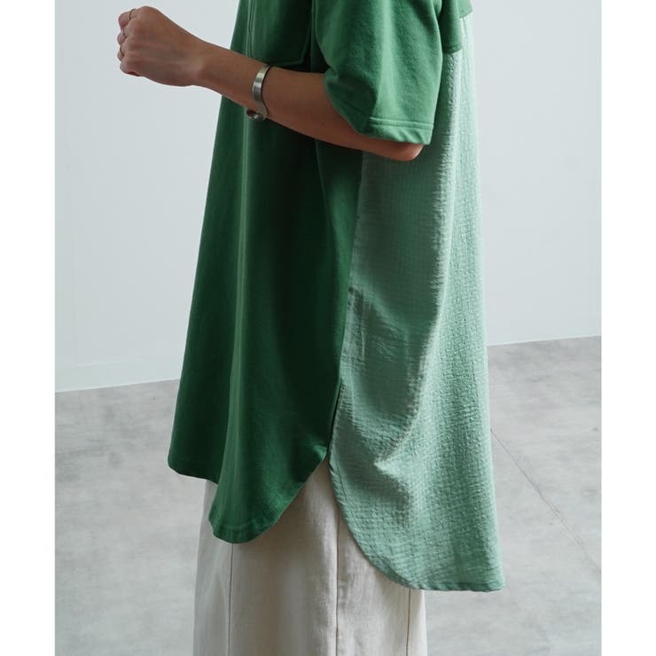 チュニック 異素材ドッキング バック切替 | LAPULE  | 詳細画像18 