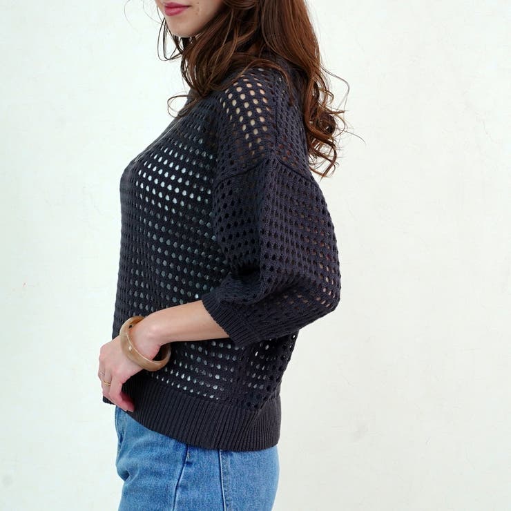 メッシュニット メッシュプルオーバー メッシュトップス | LAPULE  | 詳細画像10 