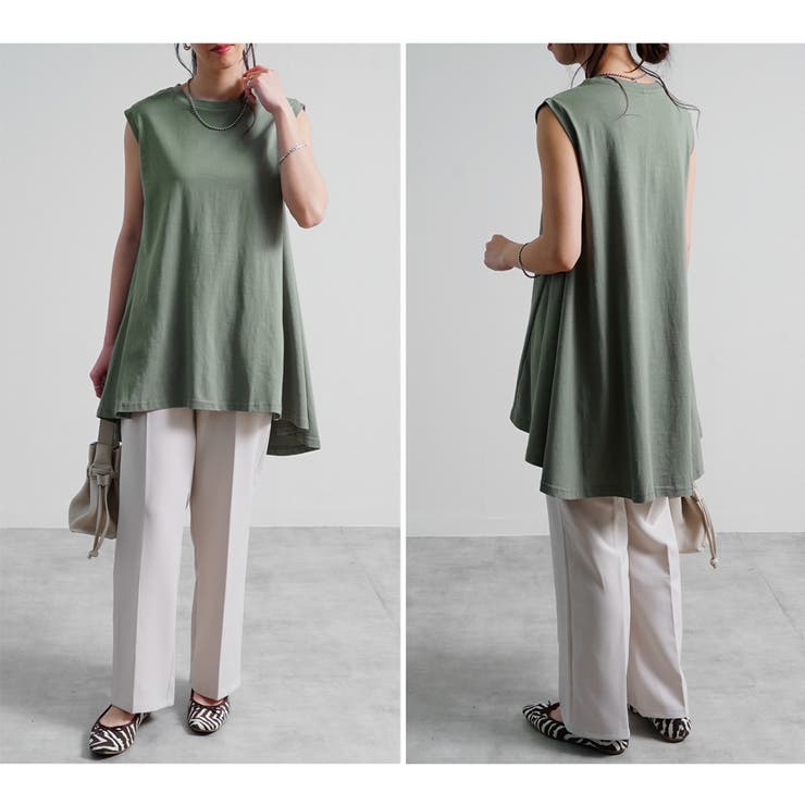 極美品✨PLEATS PLEASE チュニック　ライトグレー　ノースリーブ ノースリーブ チュニック プルオーバー[品番：SKLW0002361]｜LAPULE