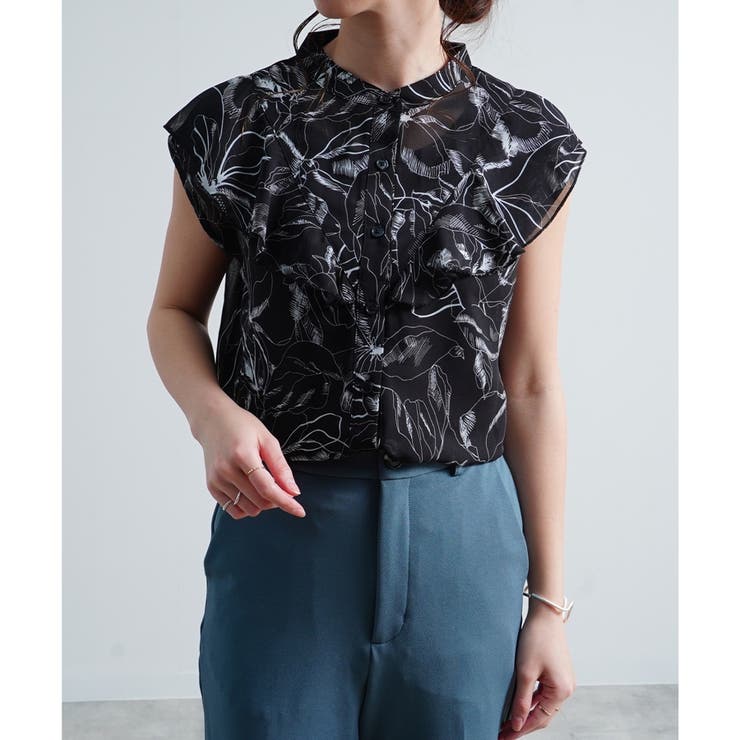 ブラウス シアーブラウス ノースリーブ | LAPULE  | 詳細画像10 