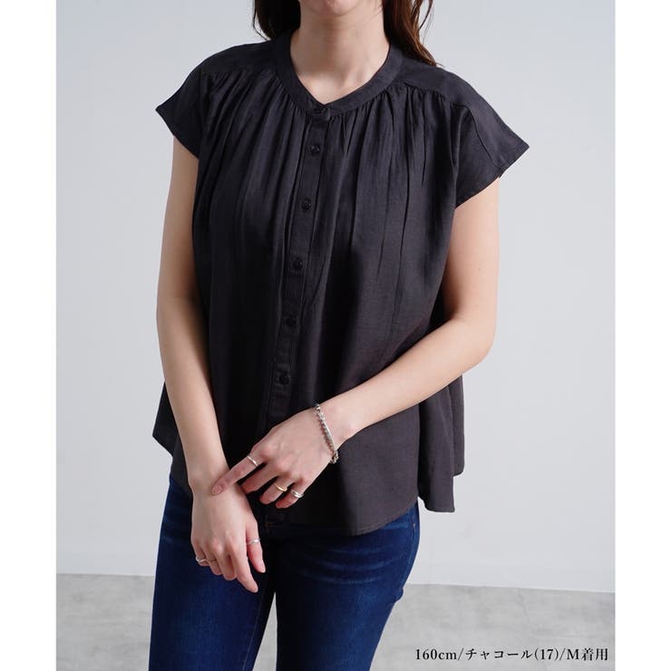 ブラウス 綿麻 ギャザーブラウス | LAPULE  | 詳細画像16 