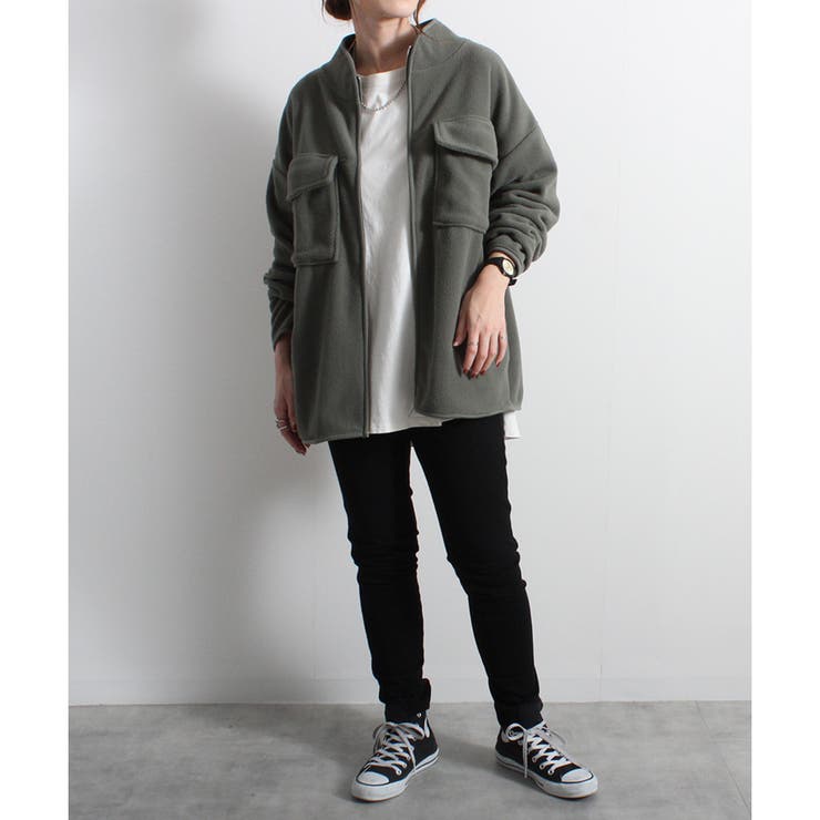 フリース ハイネック ジャケット レディース ポケット付き ブルゾン