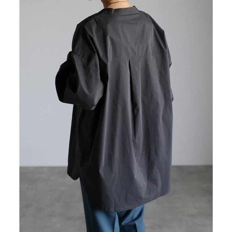 スタンドカラーデザインシャツ レディース 長袖 秋冬 スリット 20代 30代 | relaclo | 詳細画像15 