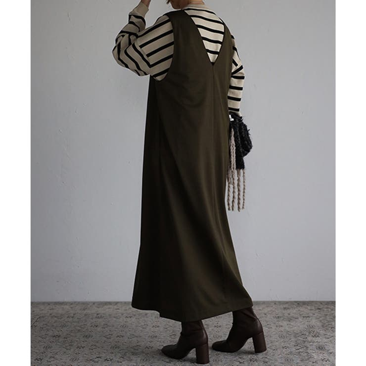 前後2Way ポンチ素材ジャンパースカート レディース | LAPULE  | 詳細画像8 